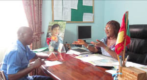 Nelson Interviewing Principal Ayompe Haddassah