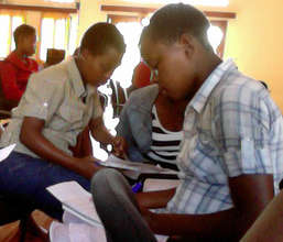 Students reviewing their work