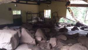 Landslide destroying school dormitory