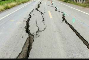 Road damaged due to Earthquake