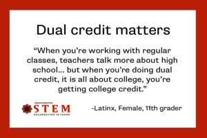 Student quote about dual credit