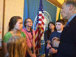 Governor Inslee at a Computer Science Bill Signing