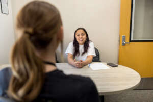 Student meets with counselor