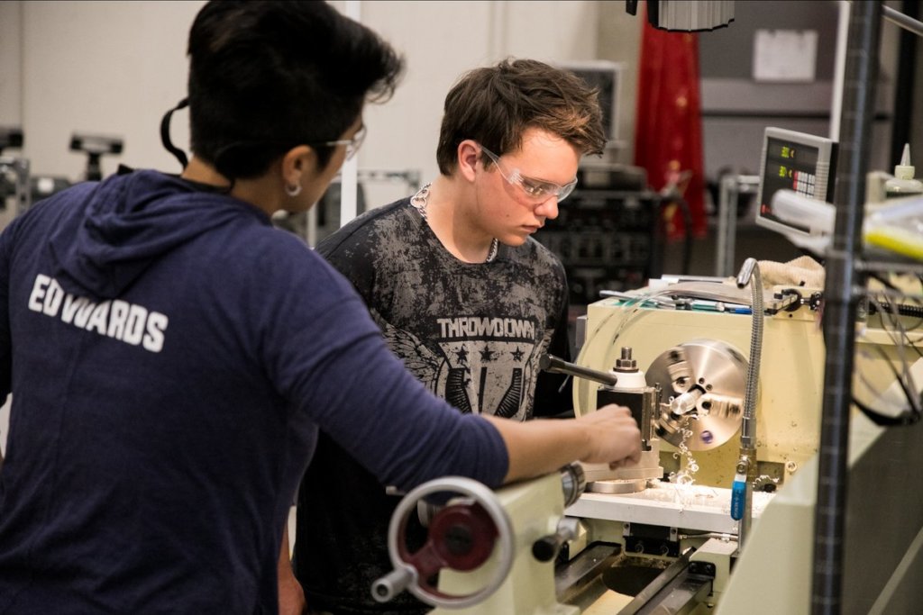 Sheet metal apprentice at work