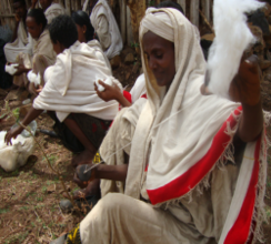 Abebayitu, a woman rice farmer, established Enyesh