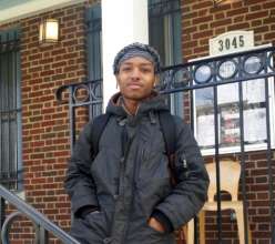 David, on the steps of LAYC's Drop-In Center.
