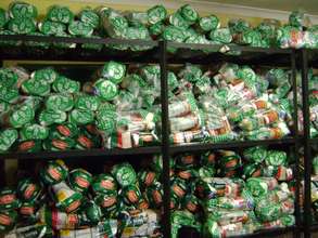 Food parcels ready for distribution