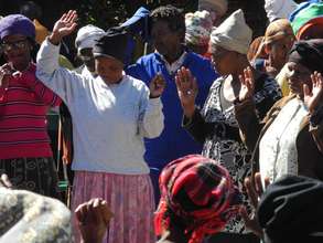 People giving thanks for the food