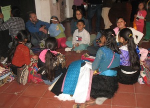 Activities with children selling artesan goods