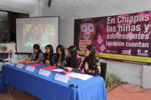 Press conference led by girls and adolescents