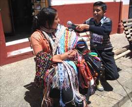 Working children interviewing each other