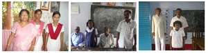 Children along Principal in school