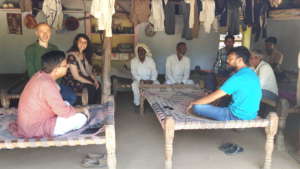 Evaluators meeting with the communities