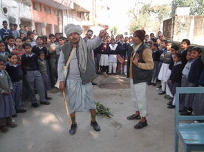 Climate Leaders performs street play for children