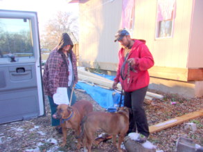 We fixed 3 dogs for these homeless people.