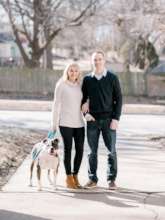 Cletus with his wonderful new parents! Happy boy!!