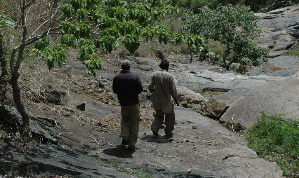 Dale Singh leading the team into the forest