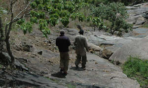 Dale Singh leading the team into the forest