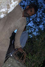 Dale Singh holding an iron jaw trap Pic: Jose L