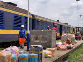 Samba traveled by train to reach safety.