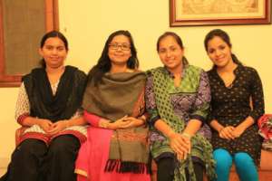 g4g Board Director with Nele scholarship girls