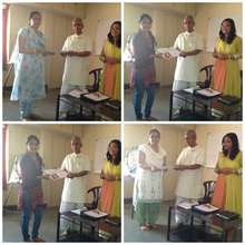 The girls receiving certificates