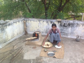 Nisha making chapatis (Indian Bread) in Rajasthan