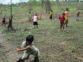School student working on permaculture site