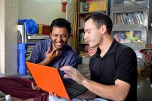 Michael (right) with Art Room Co-founder Himanshu
