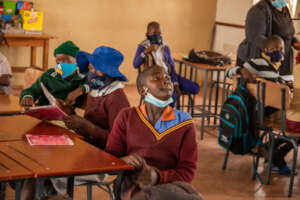 Learners attending lessons at our community school