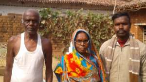 Geniya with her husband and son