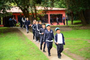 Going to school. Education means opportunities.