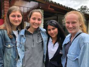 Vincent's daughters volunteered for 2 weeks.