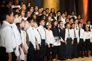 Pictured: First year partner students singing