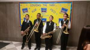 Band students pose after a concert!