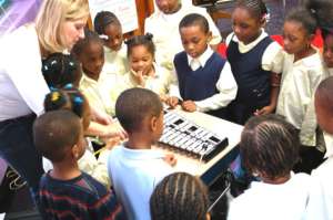 Students are engaged with a xylophone!