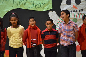 Students sing for their friends and family!