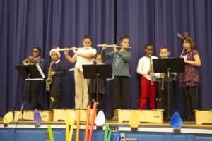 Band students play with dedication!