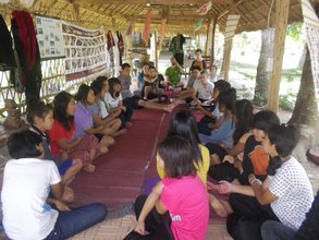 Volunteers sharing experiences with our girls