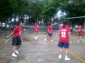 One of our students in the volleyball competition