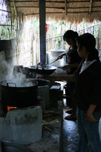 Cooking lunch on the new stoves