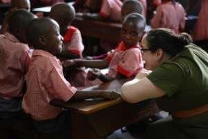 Marymount University students volunteering at AJS