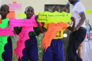P1 students at the Reading Challenge celebration