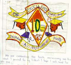 A student's artwork for the 10th Anniversary!
