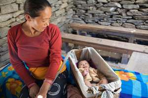 Nepalese woman and baby