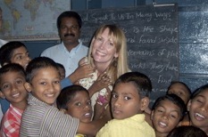 Shelley Seale visiting the orphanage