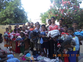 Happy children!\ with new clothing!