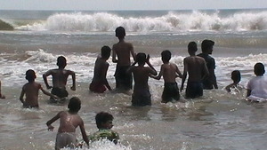 Boys catching waves!