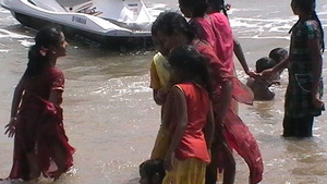 Girls turn to swim!