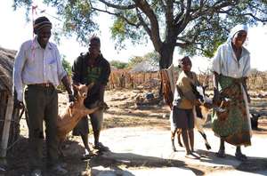 Dubes with two of the children in their care